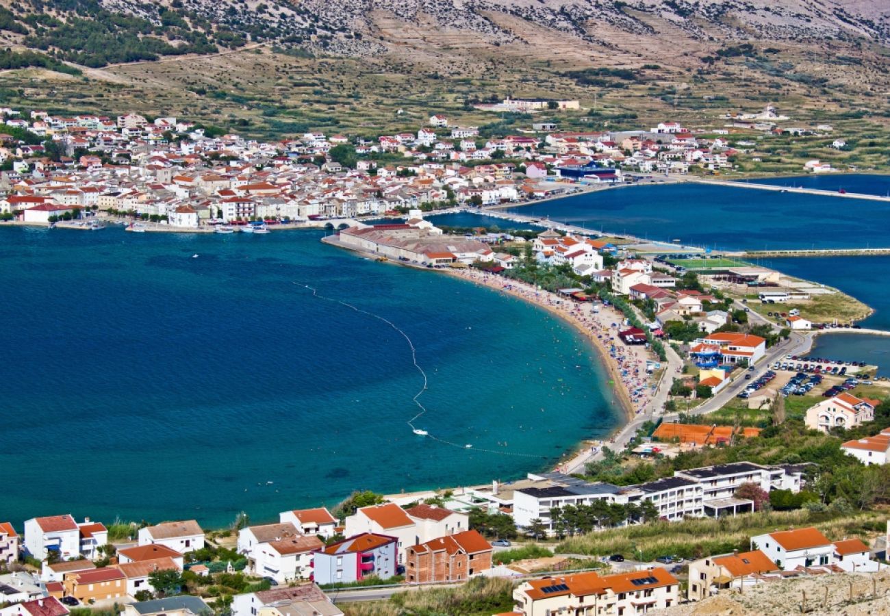 Ferienwohnung in Pag - Ferienwohnung in Pag mit Meerblick, Terrasse, Klimaanlage, W-LAN (4891-2)